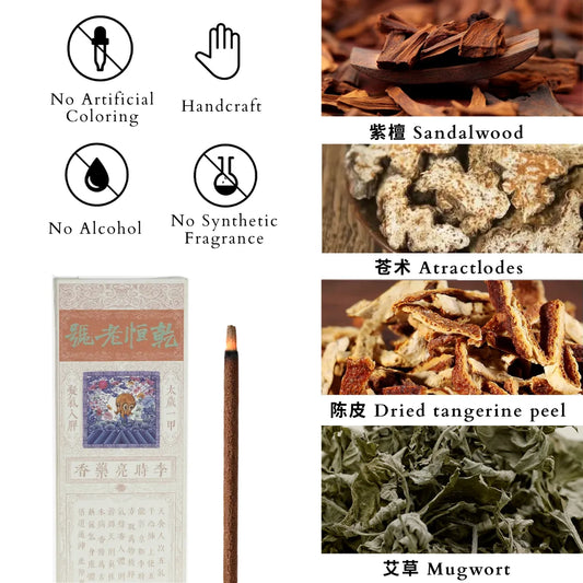 display ingredients of tai sui incense sticks