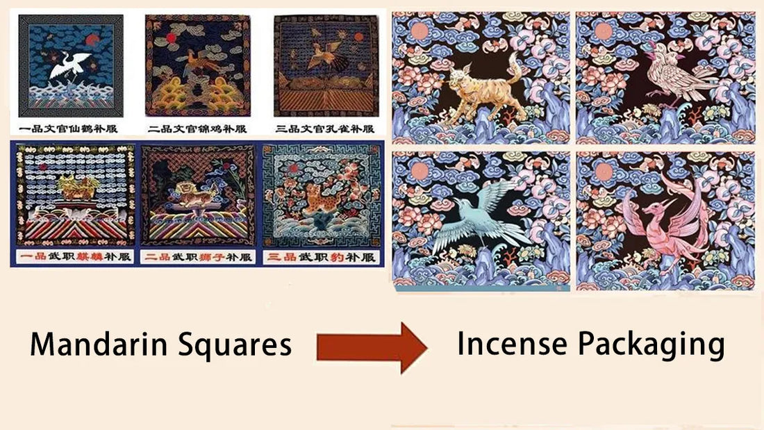 The Ancient Mandarin Squares Rank Badges Behind Packaging