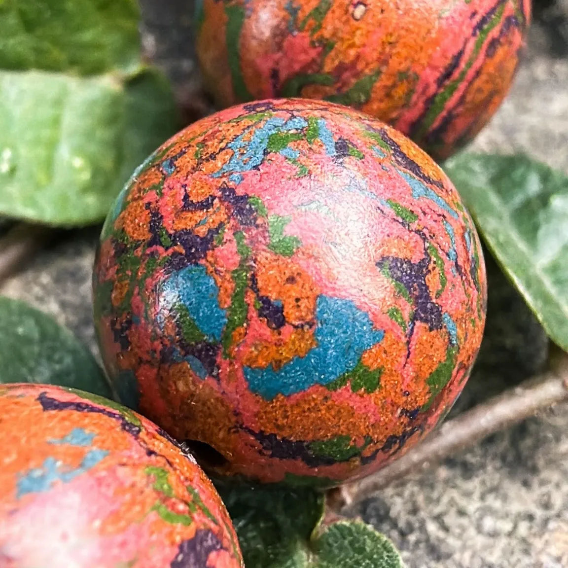 detail of blended incense beads aroma bracelet