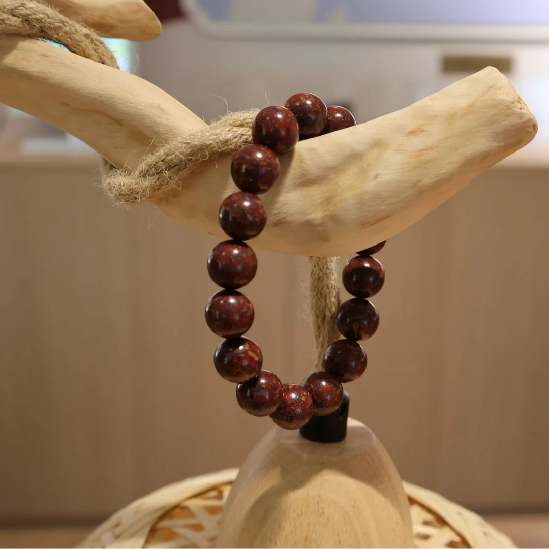 Dream Drift Incense Beads Bracelet on the wood for unwind down