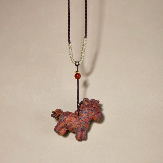 aromatherapy talisman and horse shaped long drop pendant necklace