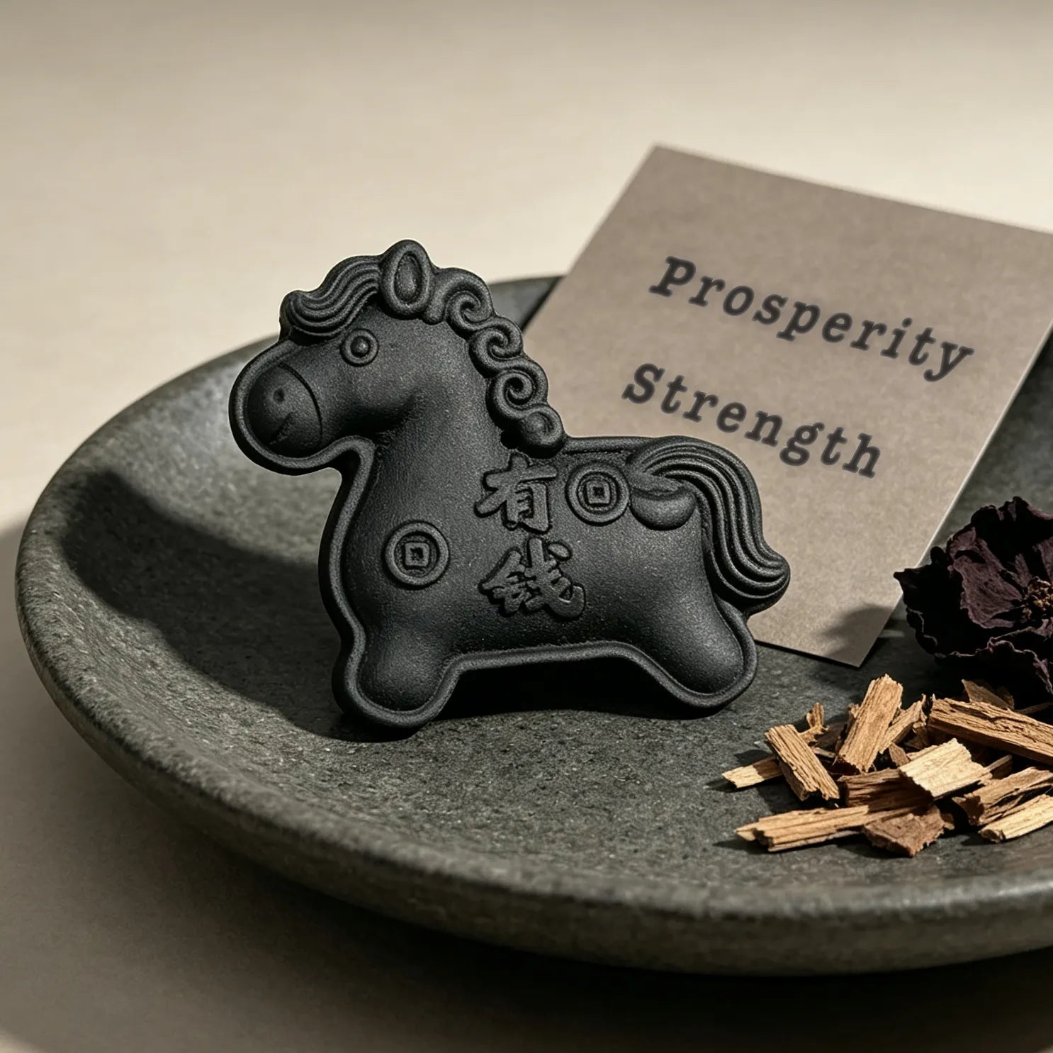 incense aromatherapy talisman of black horse pendant