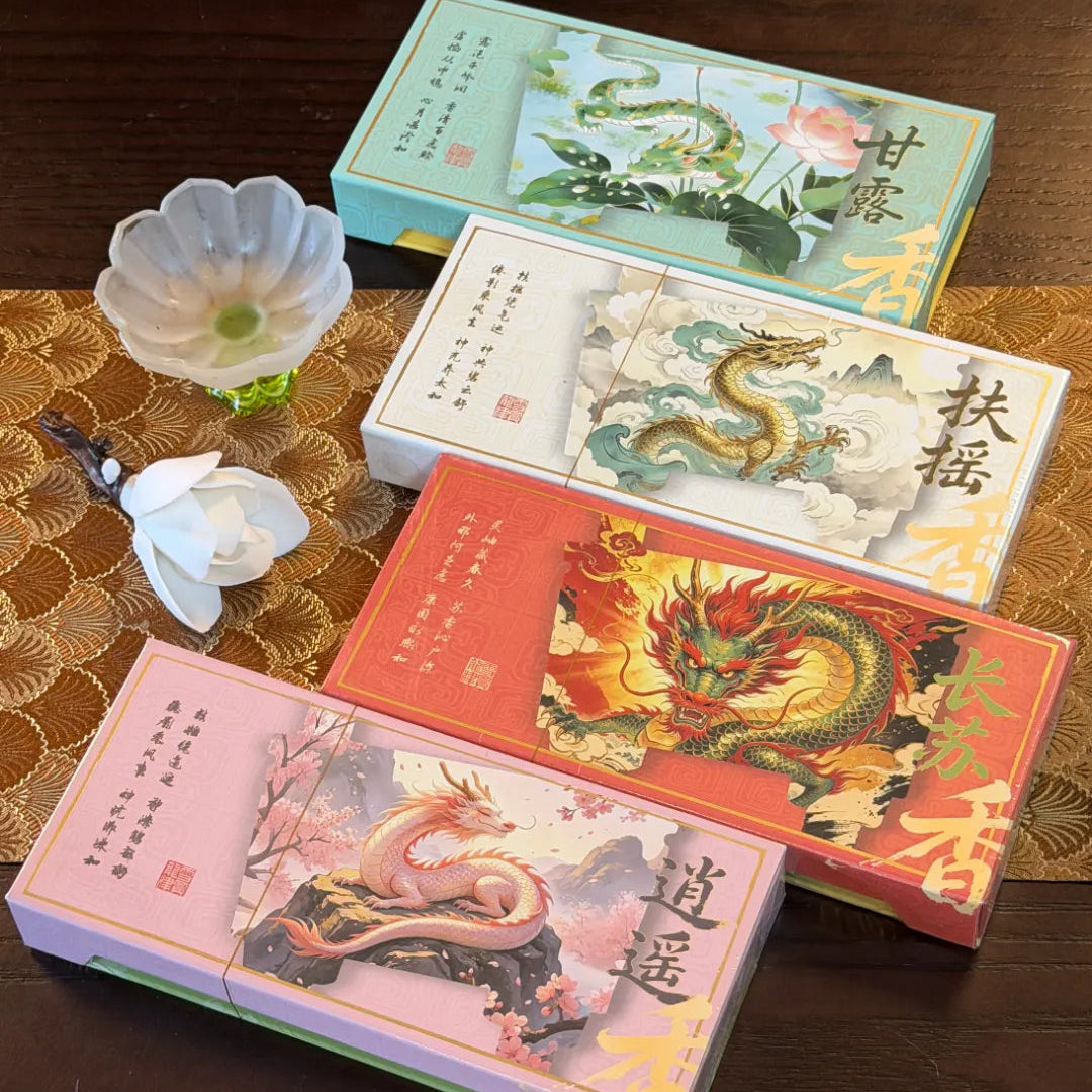 bundle of four handcrafted herbal incense sticks for seasonal renewal ritual