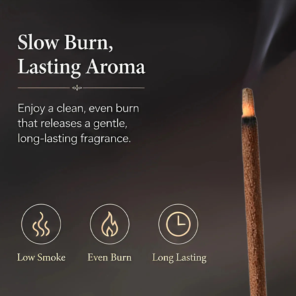 low smoke and clean burn incense stick