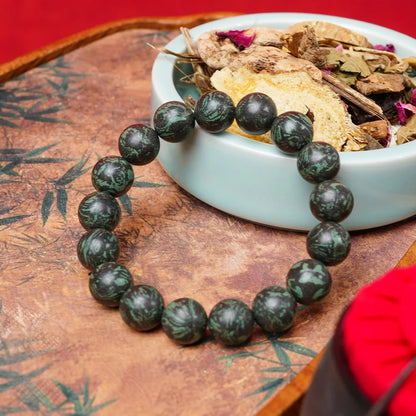 green incense beads bracelet for wearable aromatherapy, like calming down 