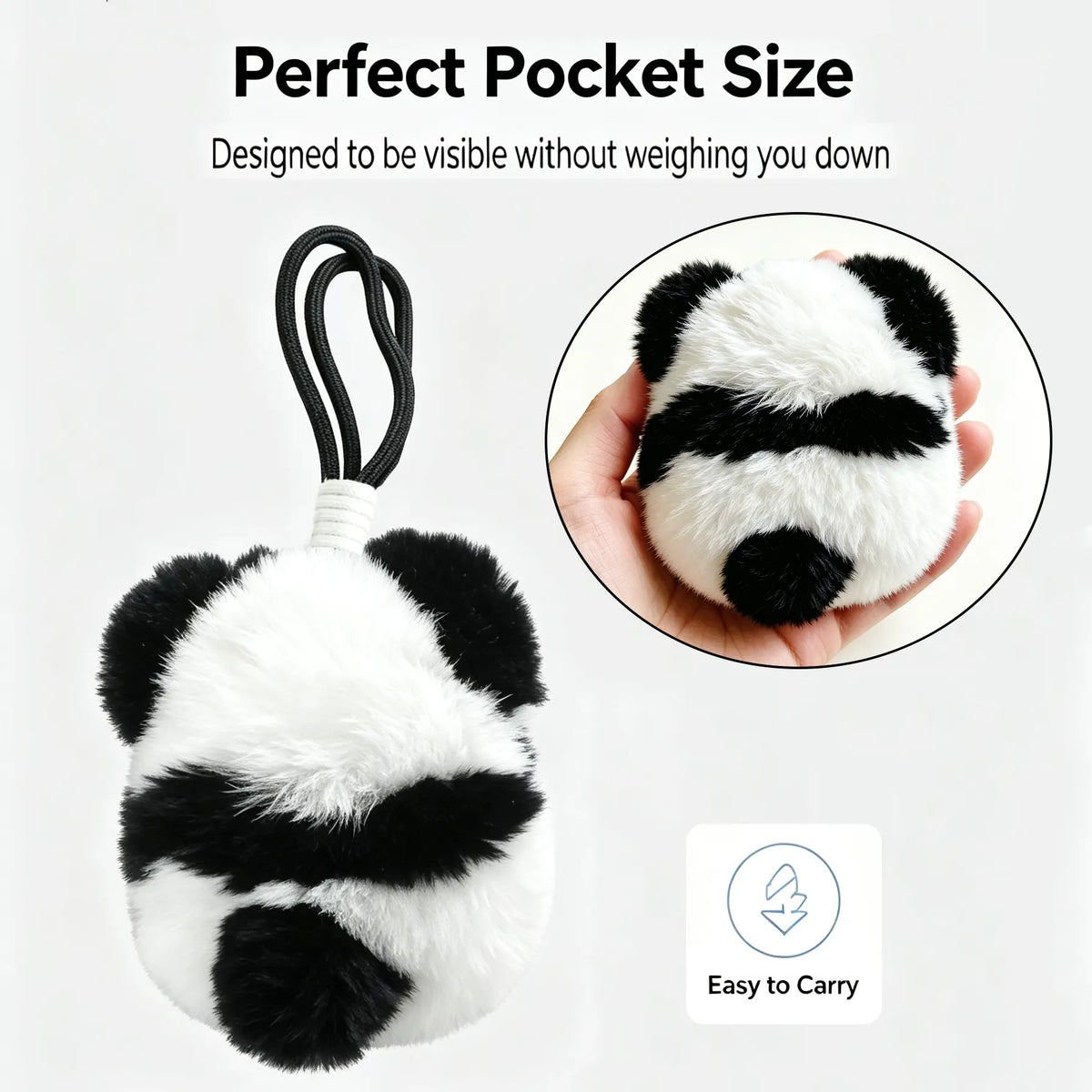 portable size of cute panda plush charm