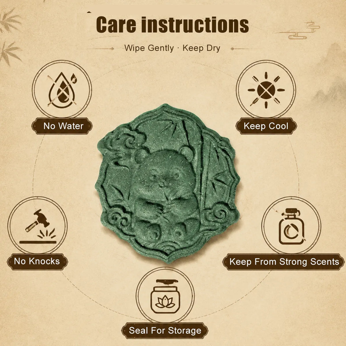 care instructions of panda incense necklace
