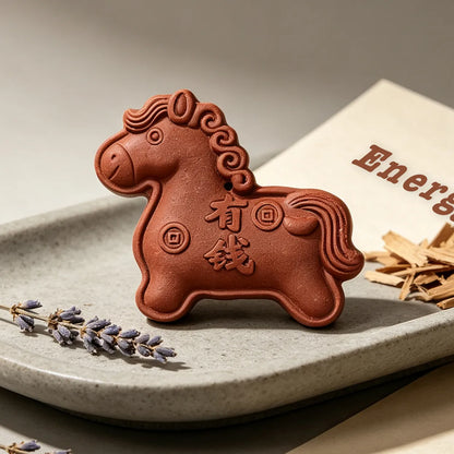 blended incense aromatherapy talisman of red horse pendant