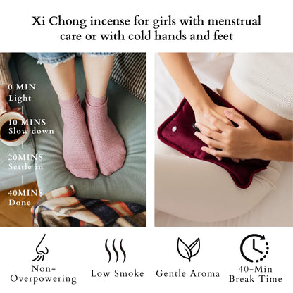 xi chong incense sticks especially for women with cold hands and feet during period